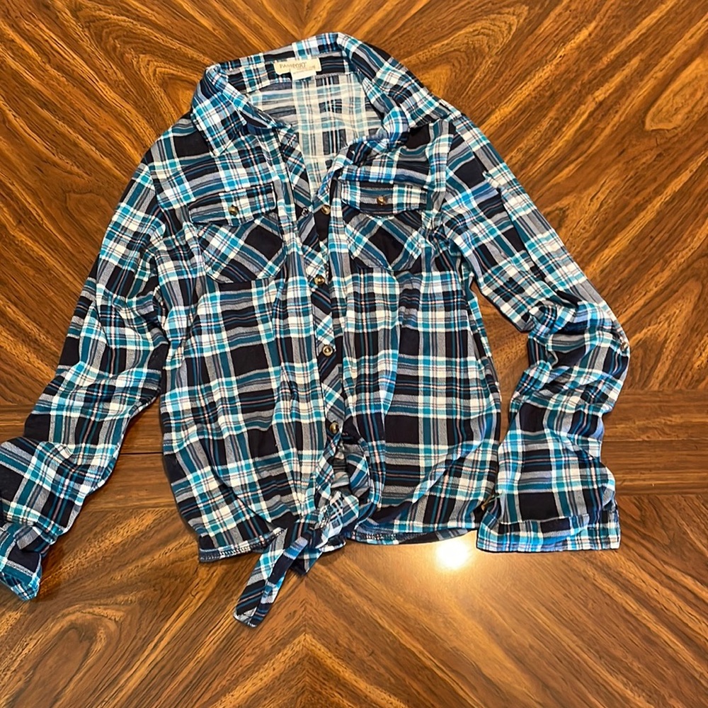 Blue girls flannel size 10